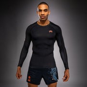Venum Thunder Dragon Rashguard - LS (26) - Pitk&auml;hihainen - Musta/Harmaa/ Kupari